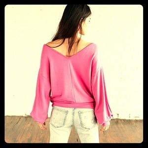 NWT XS Express Vneck Off Shoulder Sweatshirt